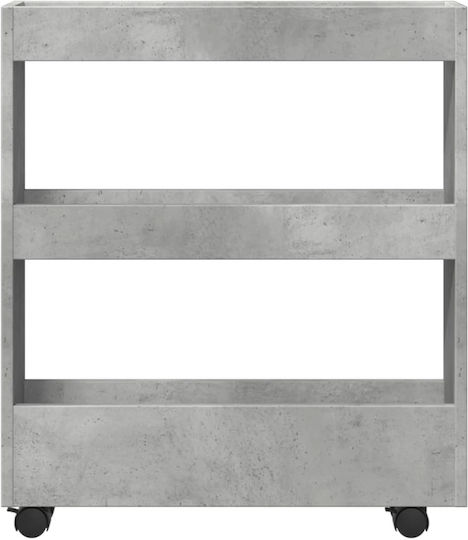 vidaXL Τρόλεϊ Κουζίνας Ξύλινο 3 Θέσεων Γκρι 60x18x70cm
