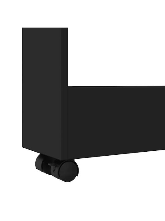 vidaXL Τρόλεϊ Κουζίνας Ξύλινο 3 Θέσεων Μαύρο 60x18x70cm
