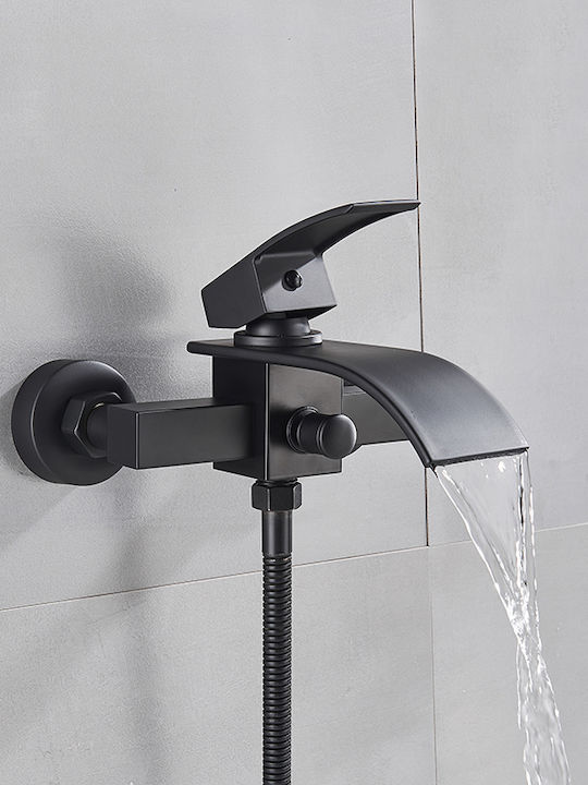 Mixing Bathtub Shower Faucet Complete Set Black