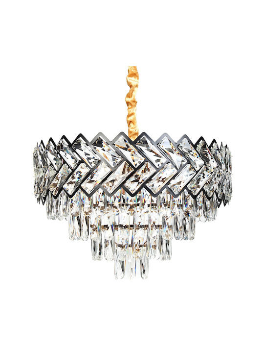 Globobox Chandelier with Crystals 8xE14 Black 279633