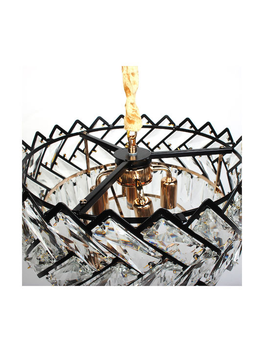 Globobox Candelabru 5xE14 cu Cristale Negru 279632