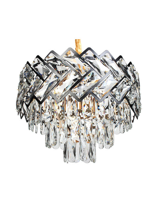 Globobox Candelabru 5xE14 cu Cristale Negru 279632