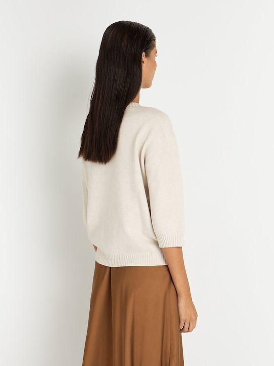 Toi&Moi Women's Sweater with 3/4 Sleeve Beige