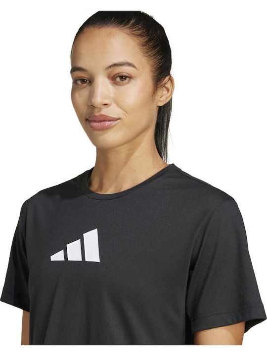 Train Essentials Big Logo Women's Athletic T-shirt Fast Drying Black