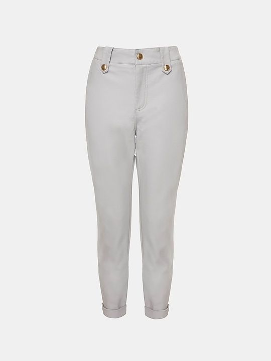 Lynne Damen Chino Hose mit Gummizug in Normaler Passform Grey