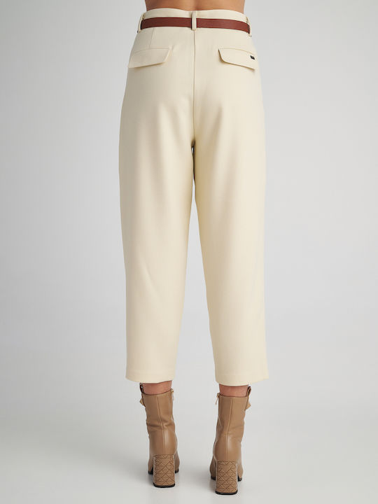 Pant Dama Tesatura Pantaloni Sub-white