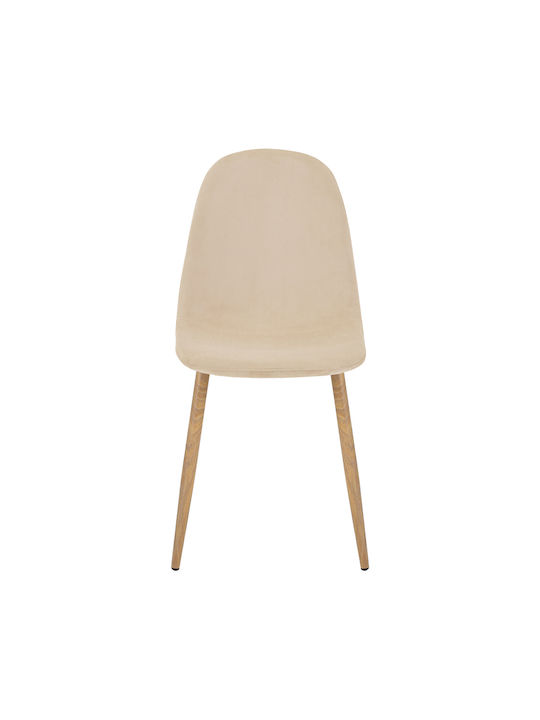 Bella Dining Room Velvet Chair Beige 43x52x88cm