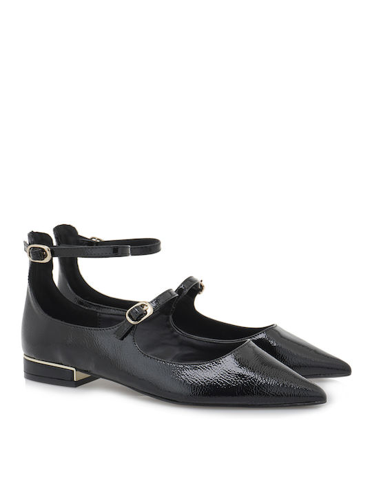 Exe Synthetic Leather Black Low Heels