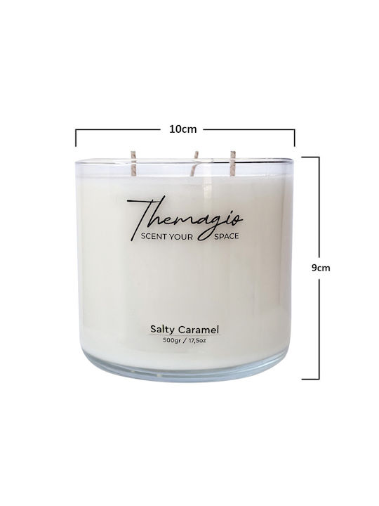 Lumânare parfumată din soia Themagio Caramel Sărat 500g 77251
