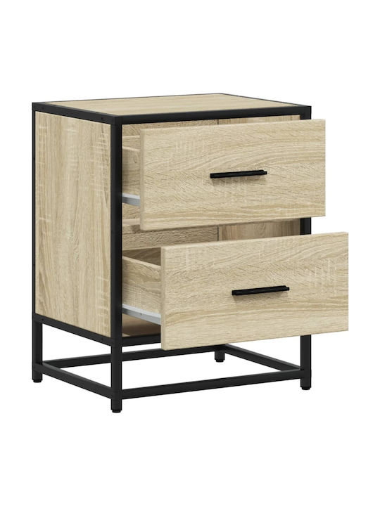 Wooden Sonoma Oak Bedside Tables 2 Pieces 40x31x50cm