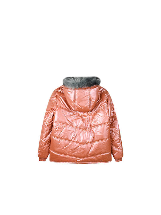 Energiers Kids Quilted Jacket with Lining & Hood Dusty Pink