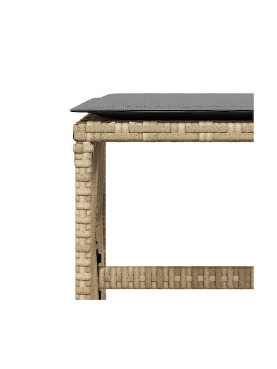 Băncuțe De Grădină Cub Pentru Exterior Rattan Cu Pernă Bej 4 Buc 41x41x36cm