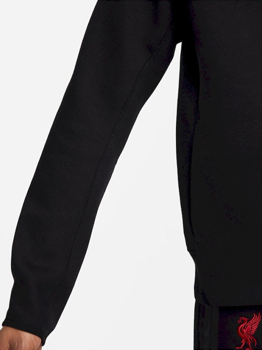 Liverpool F.C. Tech Fleece Ζακέτα με Κουκούλα Μαύρη