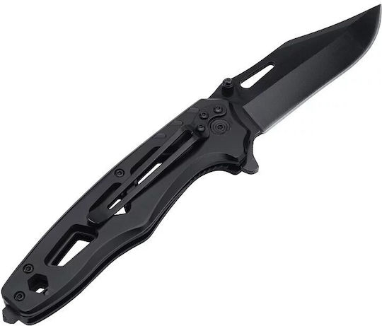 Pocket Knife Survival Black with Blade made of Stainless Steel in Sheath