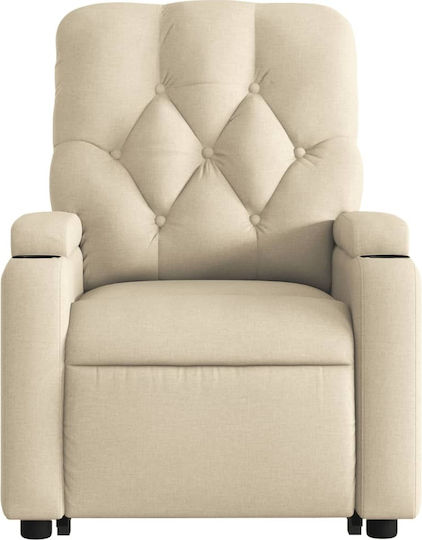 Relax Armchair with Footstool Cream 74x86.5x93.5cm