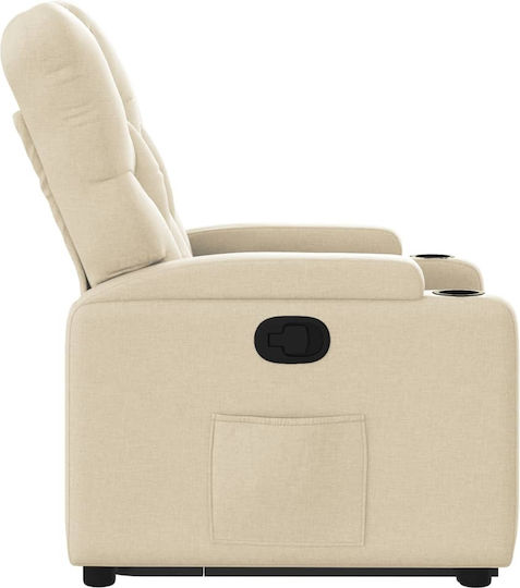 Relax Armchair with Footstool Cream 74x86.5x93.5cm