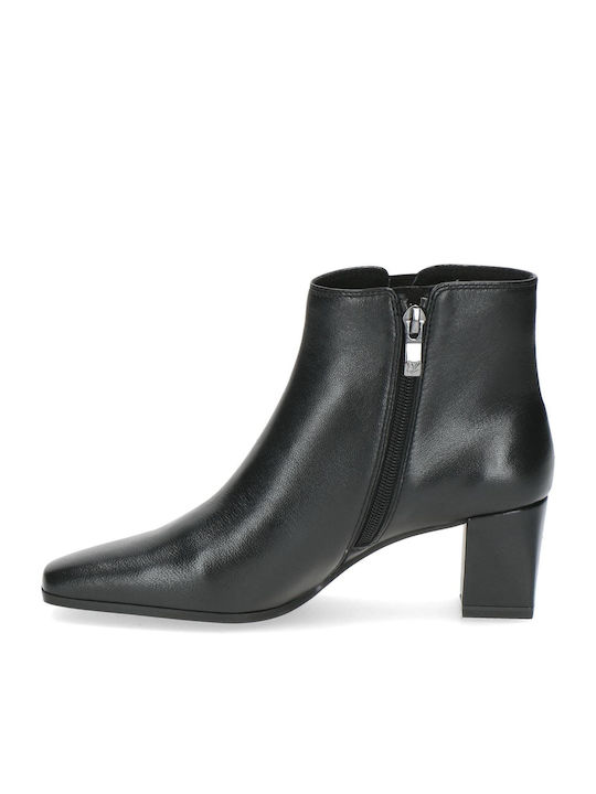 Caprice Leather Women's Chelsea Boots with Medium Heel Black