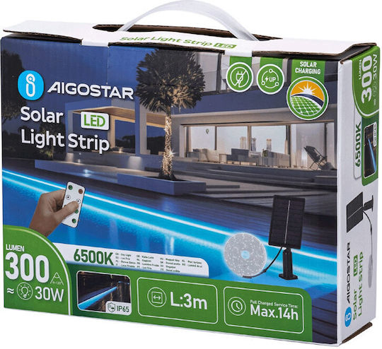 Aigostar Ηλιακό Φωτιστικό 30W 300lm Ψυχρό Λευκό 6500K με Τηλεχειριστήριο IP65