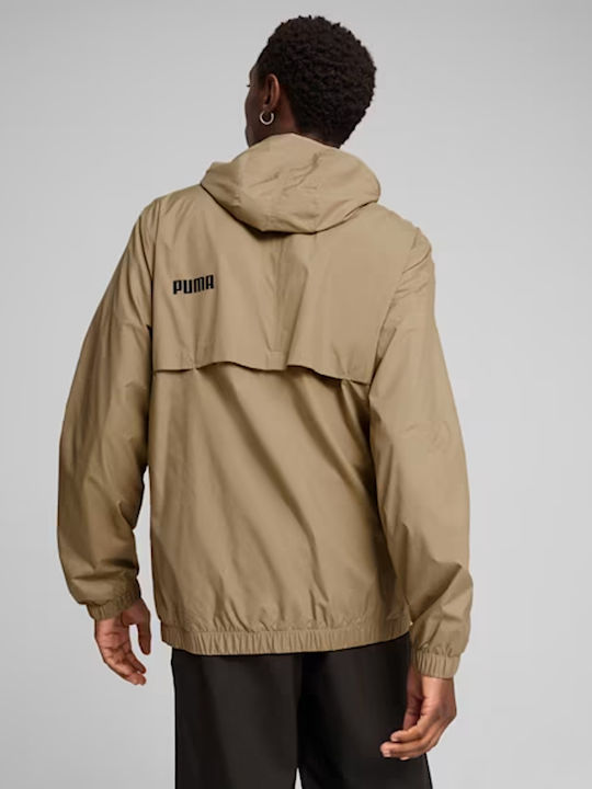 Puma Herren Jacke Lässig Winddicht Beige