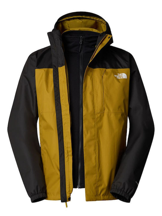 Quest Triclimate 3 in 1 Winter Jacket Waterproof and Windproof Amber Green, Tnf Black