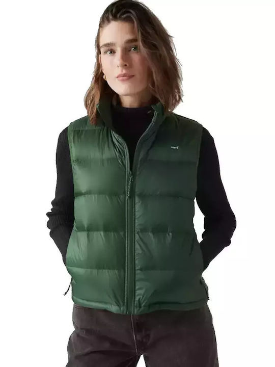 Levi's Kurz Damen Ärmellos Puffer Jacke für Winter Grün