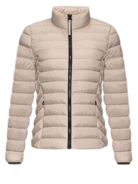 S.Oliver Women's Short Lifestyle Jacket for Winter Light Beige, White