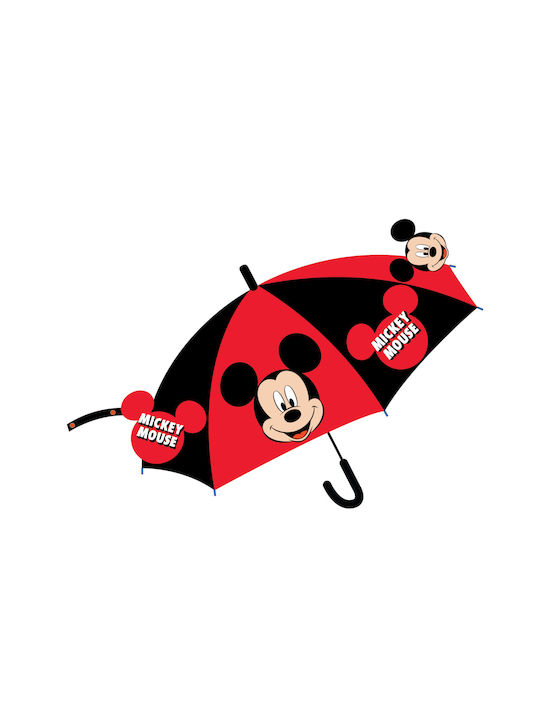 Disney Kids Curved Handle Umbrella Red