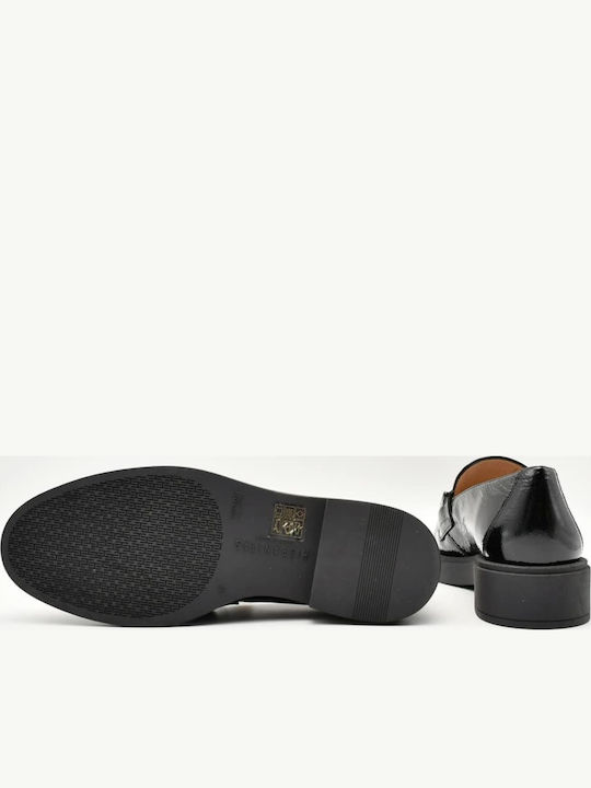 Δερμάτινα Γυναικεία Loafers σε Μαύρο Χρώμα
