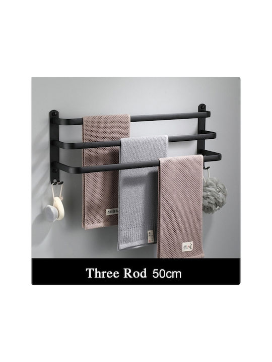 Schiene Badezimmer Dreifach Wandmontage Schrauben ​50x50cm Schwarz