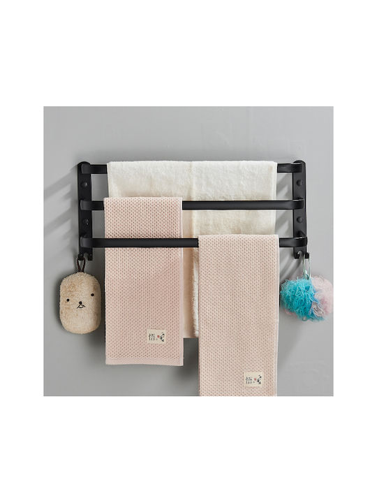 Schiene Badezimmer Dreifach Wandmontage Schrauben ​50x50cm Schwarz