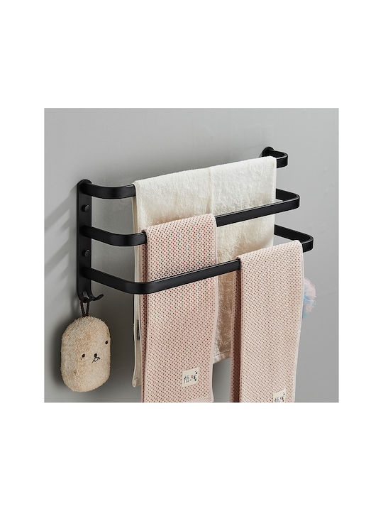 Schiene Badezimmer Dreifach Wandmontage Schrauben ​50x50cm Schwarz