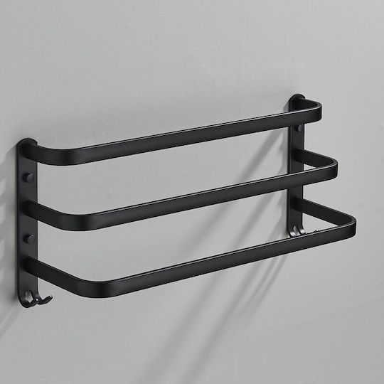 Schiene Badezimmer Dreifach Wandmontage Schrauben ​50x50cm Schwarz