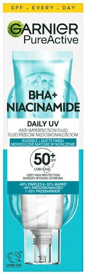 Garnier Pure Active Хидратиращ Течен Дневен Крем За Лице С SPF50 С Ниацинамид 40ml