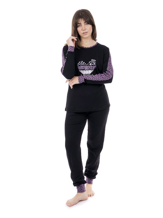 Dustin Winter Women's Pyjama Set Cotton Black