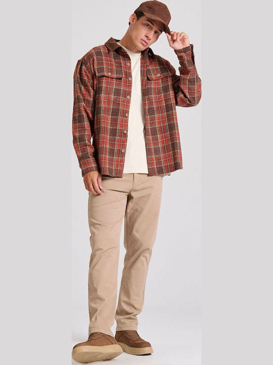 Funky Buddha Flanell Overshirt Braun