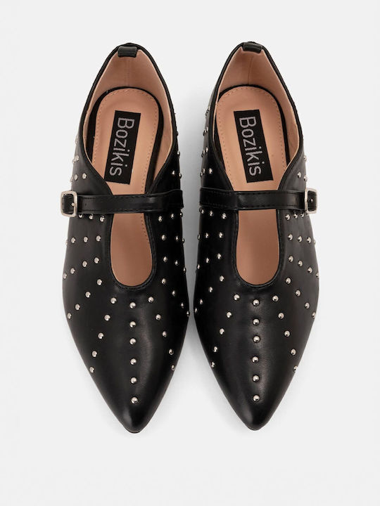 Damen Ballerinas Spitz zulaufend in Schwarz Farbe