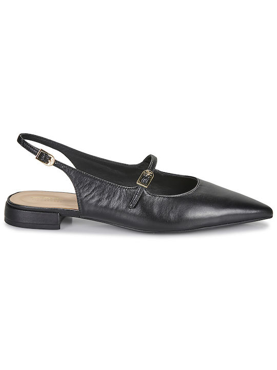 Leather Ballerinas Sensa15 Shine Black
