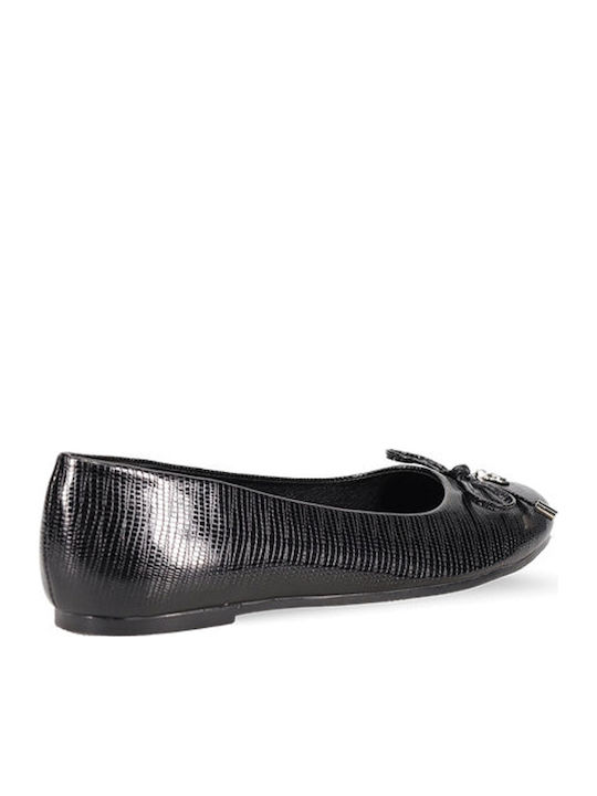 Synthetic Leather Ballerinas Black