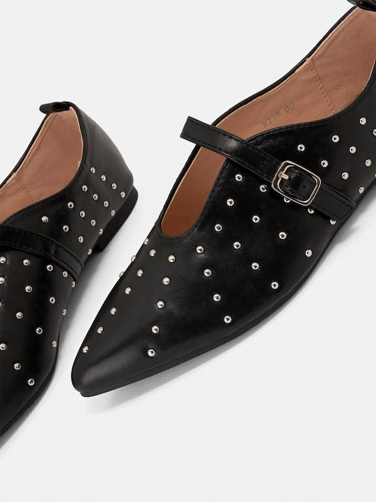 Damen Ballerinas Spitz zulaufend in Schwarz Farbe