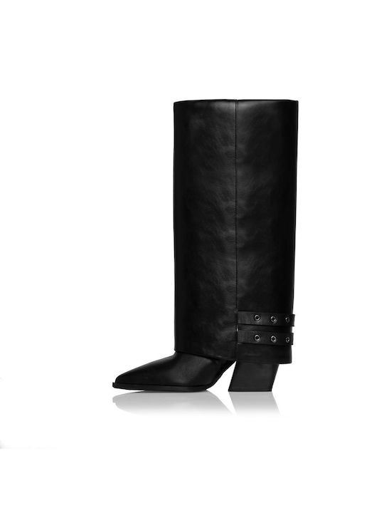 Sante Leder Damenstiefel Schwarz