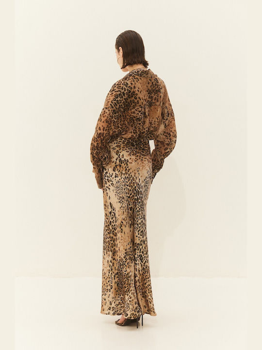 Hemithea Hohe Taille Maxi Rock Leopard Leopard