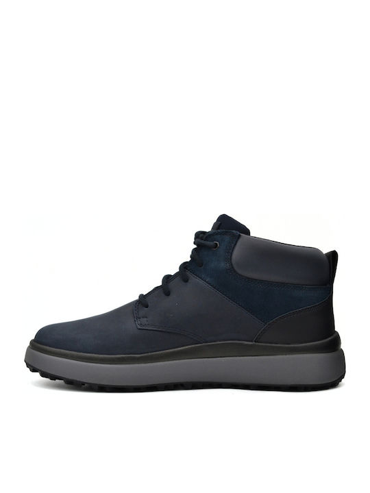 U Granito Leather Blue Men's Boots Waterproof