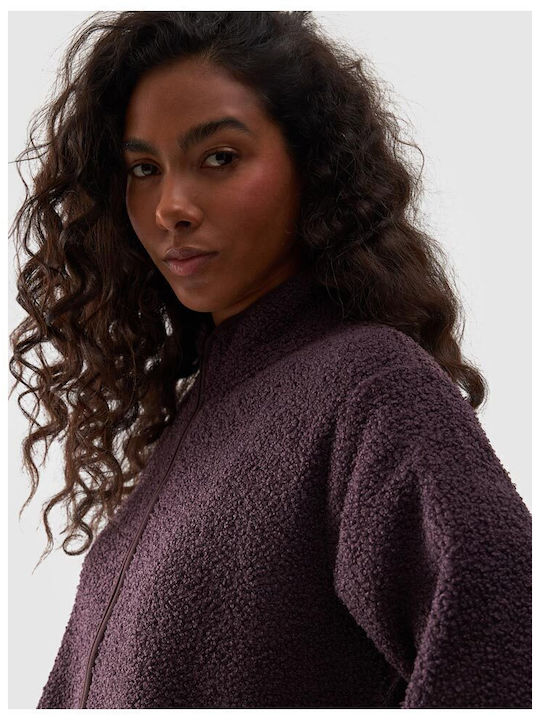 Fleece Damen Jacke in Lila Farbe