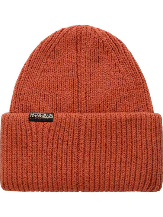 Fvispa Beanie Γυναικείος Σκούφος Πλεκτός σε Πορτοκαλί χρώμα