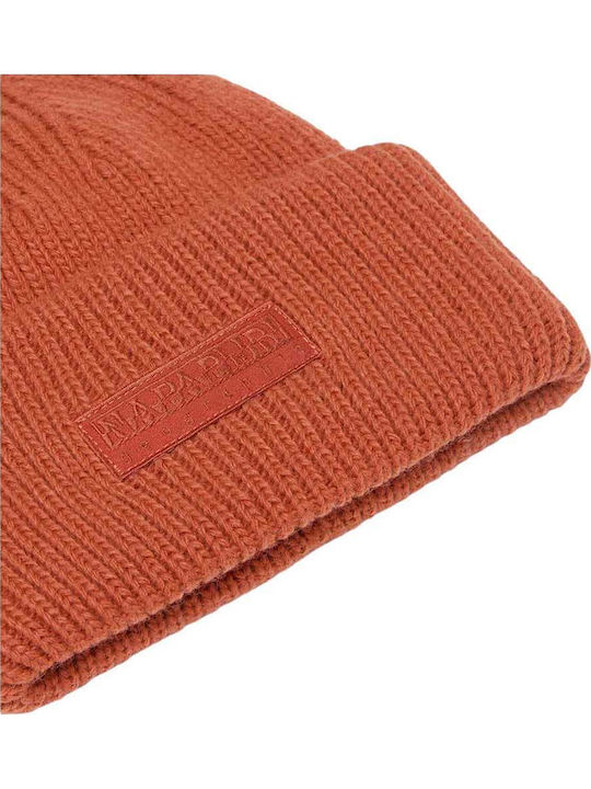 Fvispa Beanie Γυναικείος Σκούφος Πλεκτός σε Πορτοκαλί χρώμα