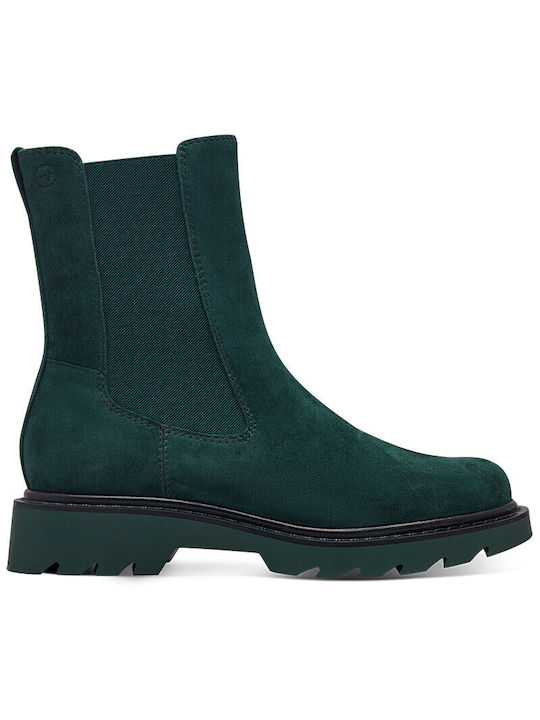 Tamaris Leather Women's Chelsea Boots Green