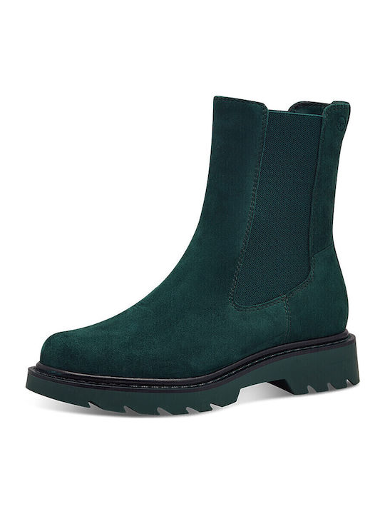Leather Women's Chelsea Boots Green