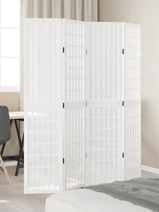 vidaXL Decorative Room Divider Wooden with 4 Panels 140x180cm
