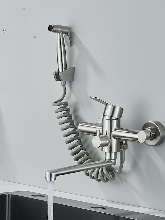 Kitchen Faucet Wall Silver