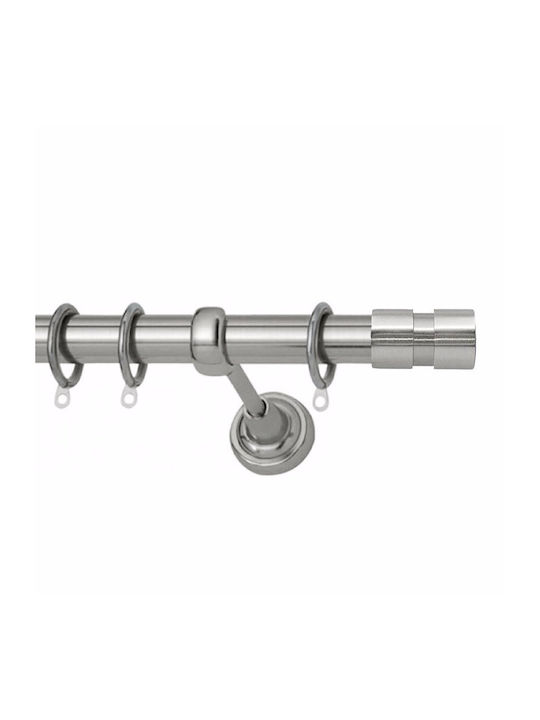 Metallic Curtain Pole Verona Single Φ25mm 120cm Nickel Satin